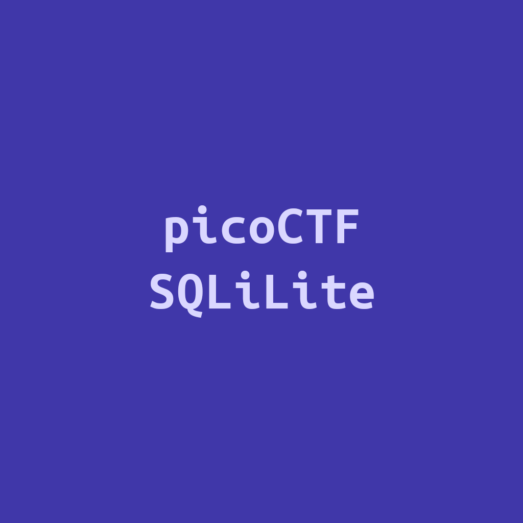 picoctf SQLiLite thumbnail